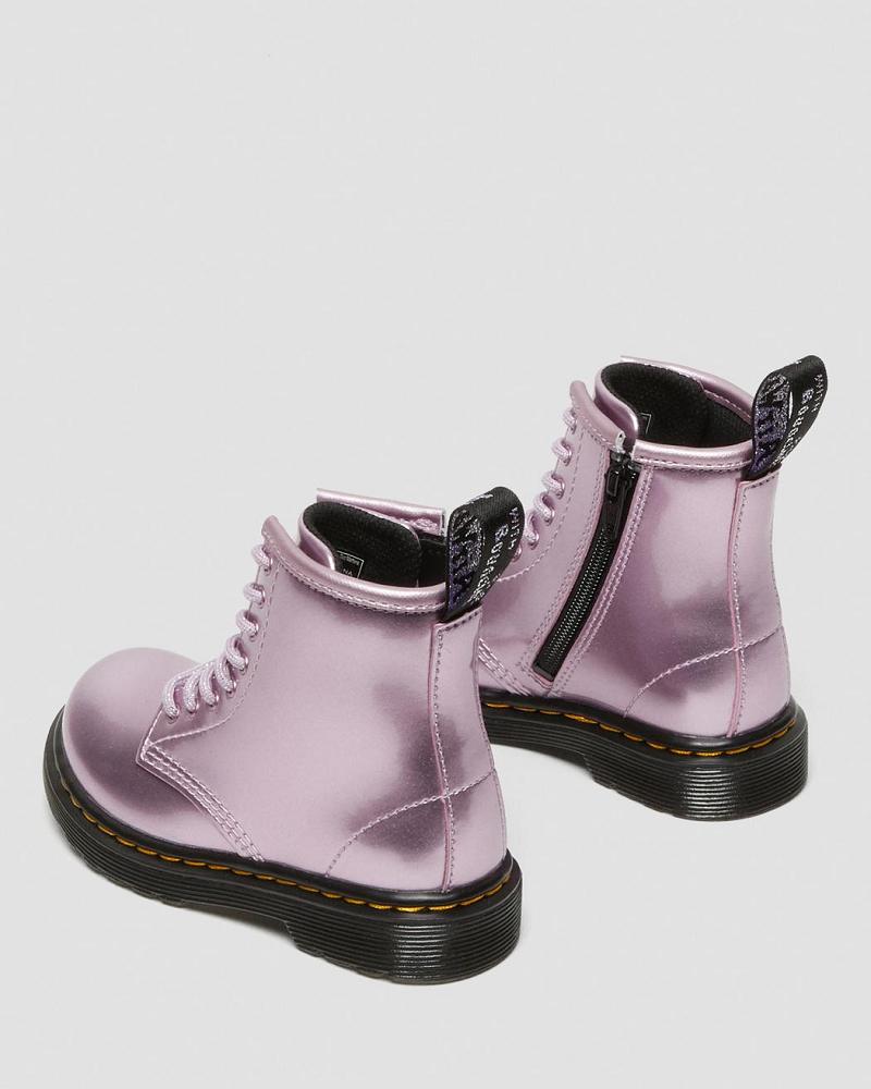 Dr Martens Toddler 1460 Metallic Snørestøvler Børn Lyserød | DK 696LIS